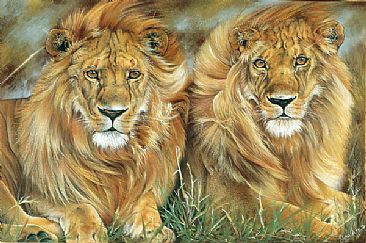 Inseparable - Lions by Geraldine Simmons