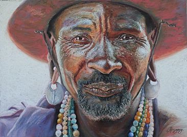 The Hatman - Maasai elder by Gregory Wellman