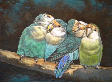Lovebird Bacchanalia - lovebirds by Thomas Hardcastle