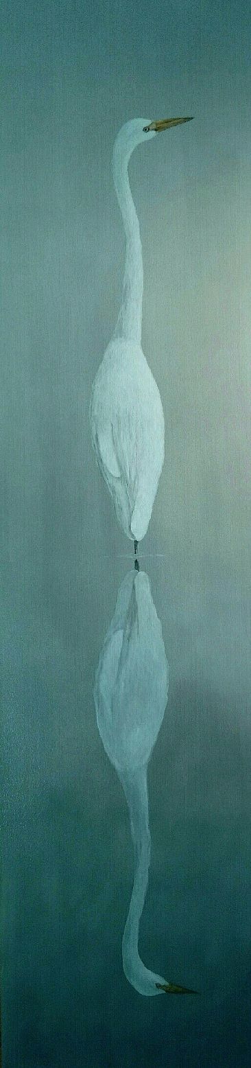 White Shadow - White Egret by Raymond Easton