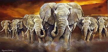 Under African Skies - African elephants by Pollyanna Pickering