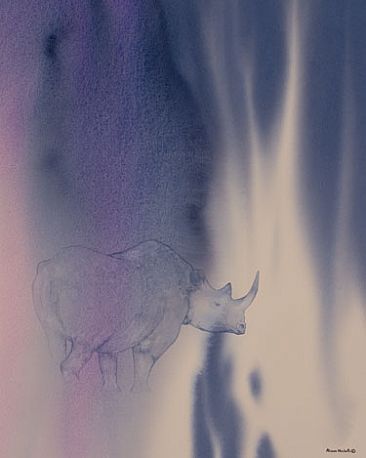 Darkness - Black Rhinoceros by Alison Nicholls