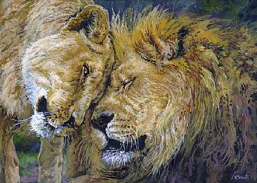 Can't be without you - Lioness and Lion by Karin Snoots