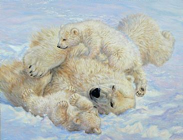 Arctic Playground - polar bears  by Beth Hoselton
