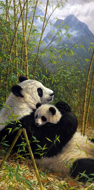 A New Dynasty - giant pandas by Beth Hoselton