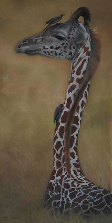 Longneck and Little Friends - Giraffe by Edward Hobson