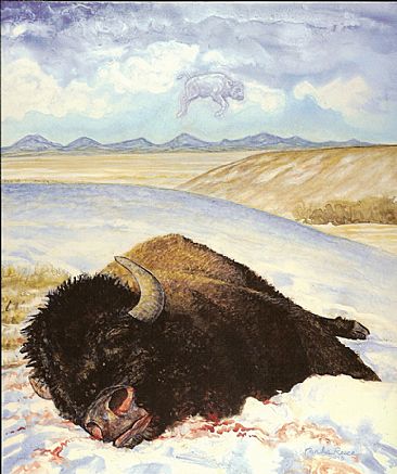 Montana's Immigration Policy - Bison Slaughter by Parks Reece
