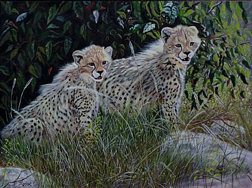 Double Delight - Cheetah Cubs by Theresa Eichler
