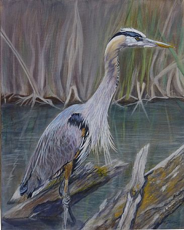 Ancient Angler SOLD - Great Blue Heron by Theresa Eichler