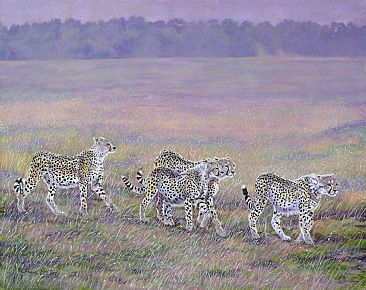 Most Precious Gold - cheetah family at dusk - Masai Mara by Theresa Eichler