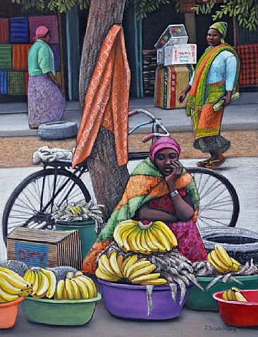 Waiting - Banana seller -  by Judy Scotchford