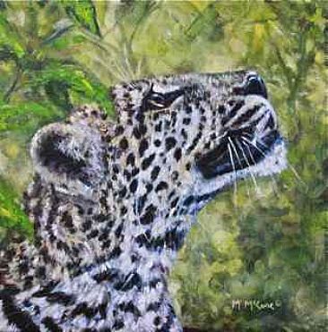 Birdwatching - leopard in the bush by Michelle McCune