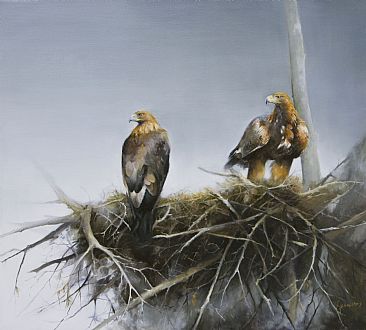 On the Edge - Golden eagles by Lorna Hamilton