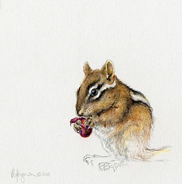 Berry picker - Chipmunk by Vicki Ferguson