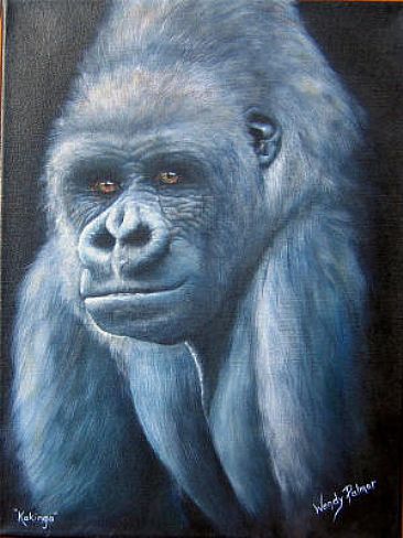 Kakinga - Gorilla - Western lowland gorilla silverback  by Wendy Palmer