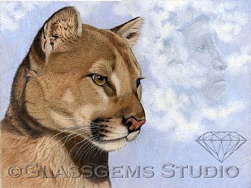 Animal Totem; Cougar and the Cloud Spirits - Cougar by Gemma Gylling
