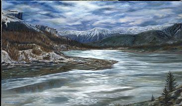 Spring is Here...Maybe? - mountain river by Cindy Sorley-Keichinger