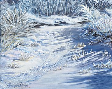 Winter Study - frosty winter frozen creek by Cindy Sorley-Keichinger