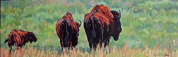 TRIO - www.patriciaagriffin.com, bison, buffalo by Patricia Griffin
