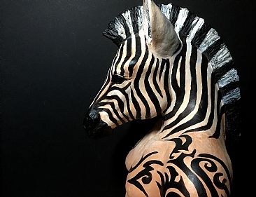 Zebra tattoo guy - Zebra guy  by Cindy Billingsley