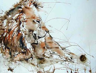 simba - lions by Varda Breger