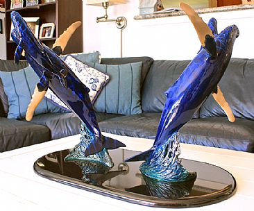 Humpback Whale Coffee Table - Humpback whale mothers and calves by Frank Walsh