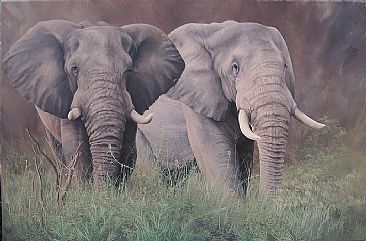 African elephant - Painting Art by Susan Jane Lees
