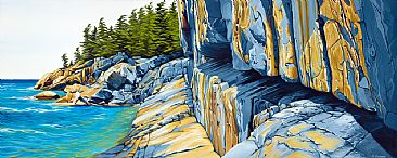 Agawa Rock, Lake Superior - Shoreline of Lake Superior at Agawa Rock by Margarethe Vanderpas