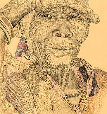 Wisdom of the Ages - San Bush Woman by Becci Crowe