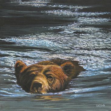 Coming Your Way - Swimming bear by Joyce Trygg