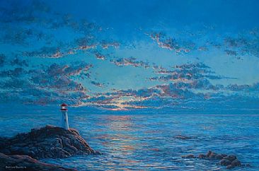 Night Light - lighthouse seascape by Patricia Banks