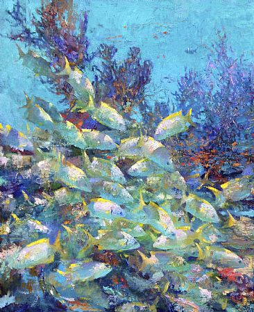  - French Grunts, fish, coral by Nansi Bielanski