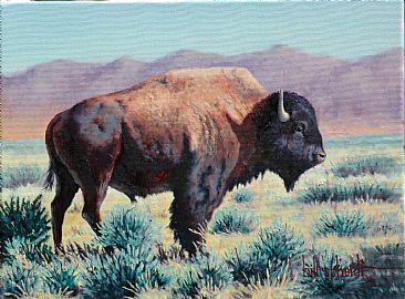 Bison Bull - Bison by Bill Scheidt