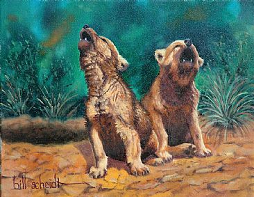 Brooks & Dunn - Wolf pups by Bill Scheidt
