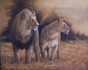 Serengeti Sunrise - lions by Kay Polito
