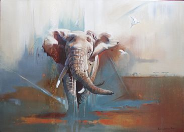 Musth Swagger - African Elephant by Karen Laurence-Rowe