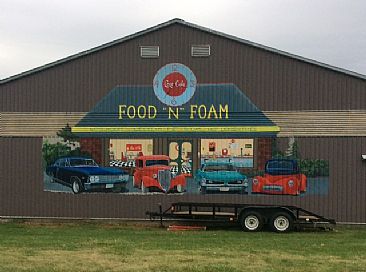 Drive In Diner - Commissioned mural for the Metal barn. by Candy McManiman