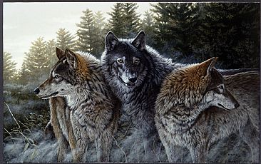 Northwoods Travelers - Gray Wolves by Ron Orlando
