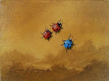 Lady Bugs - lady Bugs, blue lady bug, insect by Linda Herzog