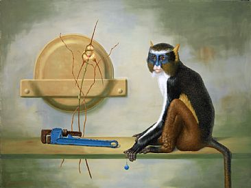 Monkey Wrench - Wolf guenon, guenon, wrench, orchid, monkey, monkey orchid, bell by Linda Herzog