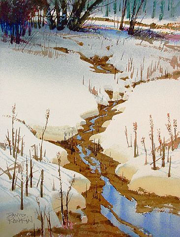 Chagrin Valley Thaw - Bright morning light in mid-winter snow by David Rankin