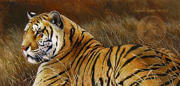 As Evening Comes (Sold) - Tiger by Linda Rossin