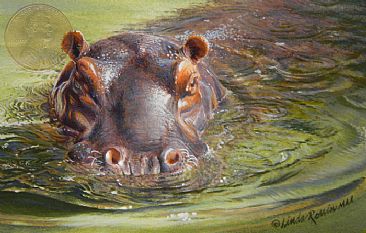 Water Aerobics - Hippopotamus by Linda Rossin