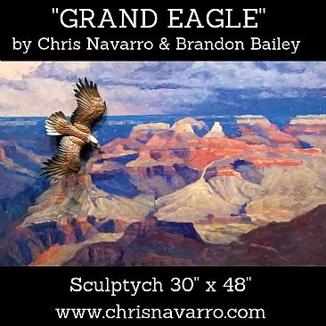 GRAND EAGLE - Eagle flying through Grand Canyon  by Chris Navarro