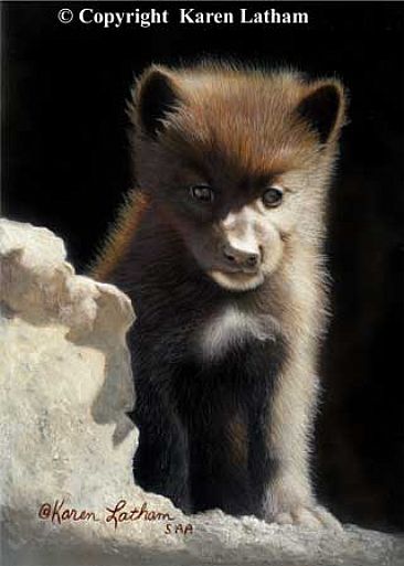 First Outing - Wolf Pup by Karen Latham