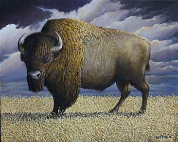 Ruler of the Grasslands - Bison-Buffalo by Len Rusin