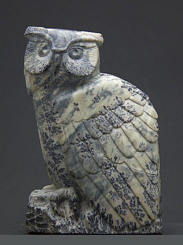 Soapstone Owl #21 - Owl by Clarence Cameron