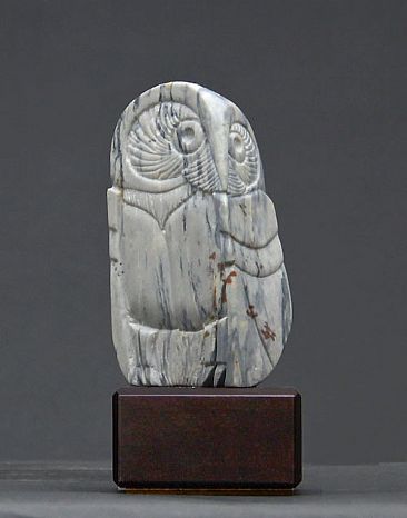 Soapstone Owl #5F - Owl by Clarence Cameron
