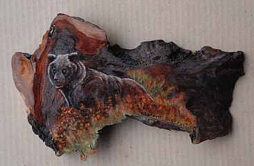 Distant Distraction - SOLD - Grizzly Bear by Betsy Popp