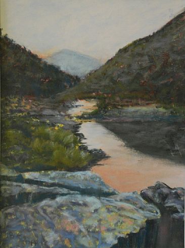 Sunset on the Mercred - SOLD - Mercred River, CA - Landscape by Betsy Popp